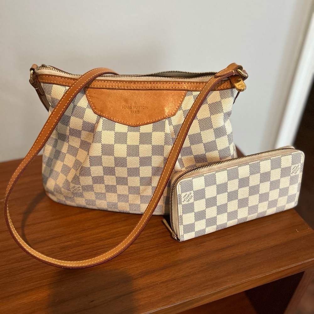 Louis Vuitton Damier Azur Shoulder Bag / Wallet